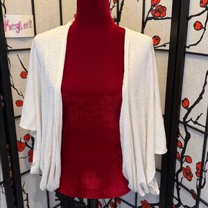 #385. 🪷Cream Ribbed Cardigan. Shrug